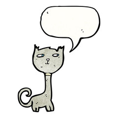cartoon cat with speech bubble