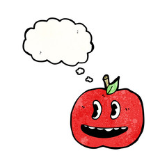 cartoon apple with thought bubble