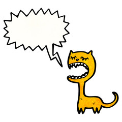 cartoon cat with speech bubble