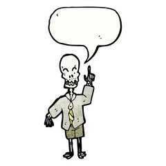 cartoon old skeleton talking