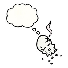 gun shot skull cartoon