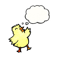 cartoon bird with thought bubble
