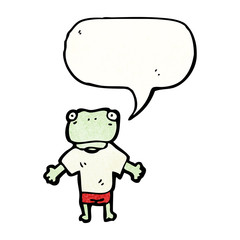 cartoon frog with speech bubble