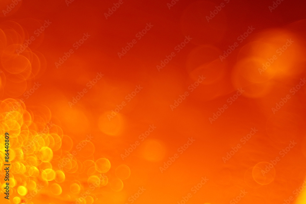 Sticker blurred bokeh abstract orange background