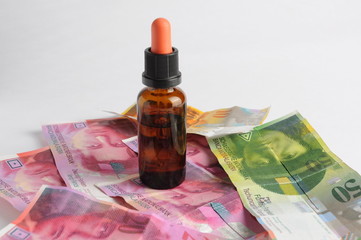 Schweizer franken noten geldscheine 20 franken, 10 franken, 50 franken mit medizin artznei