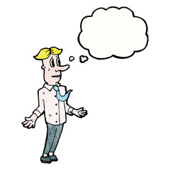 cartoon man shrugging shoulders