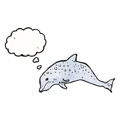 Kussenhoes cartoon dolphin with thought bubble © lineartestpilot