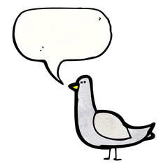 cartoon bird with speech bubble