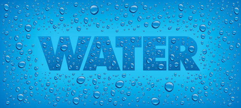 water backgrounds with text and many drops