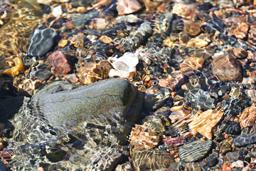 stones reflecting in water on background
