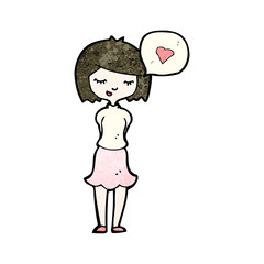 cartoon woman in love