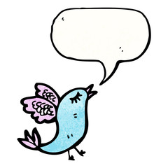cartoon bird with speech bubble