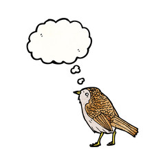 cartoon bird with thought bubble