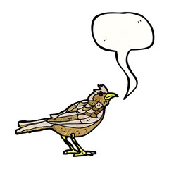 cartoon bird with speech bubble