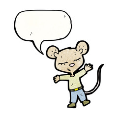 cartoon mouse with speech bubble