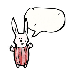 cartoon rabbit with speech bubble