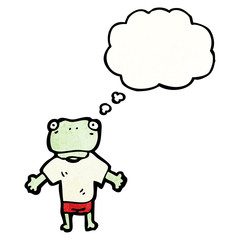 Obraz na płótnie Canvas cartoon frog with thought bubble