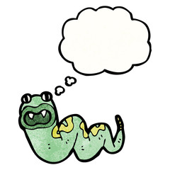 cartoon snake with thought bubble