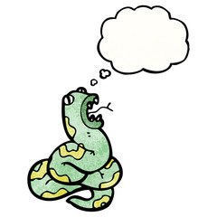cartoon snake with thought bubble
