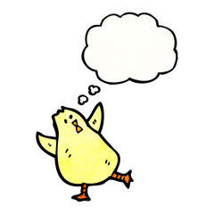 cartoon chick with thought bubble