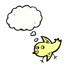 cartoon chick with thought bubble