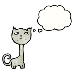 cartoon cat with thought bubble
