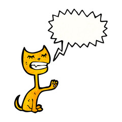cartoon cat with speech bubble