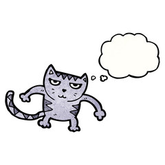 cartoon cat with thought bubble