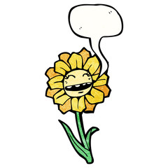 cartoon flower with speech bubble
