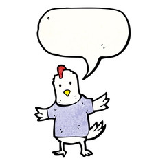 cartoon talking chicken