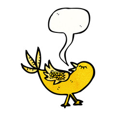 cartoon singing bird