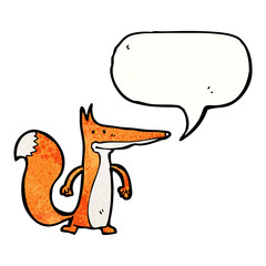 cartoon fox with speech bubble