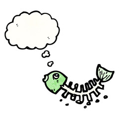 cartoon fish bones