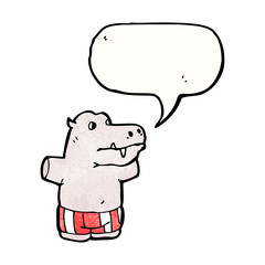 cartoon hippopotamus