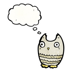 cartoon owl with thought bubble