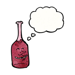 red wine bottle with speech bubble