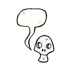 cartoon skull with speech bubble