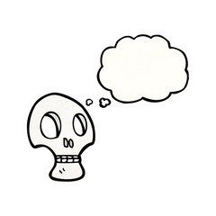graffiti style skull with thought bubble