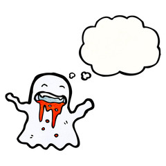 cartoon ghost with thougth bubble