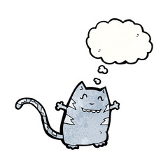funny cartoon cat with thought bubble