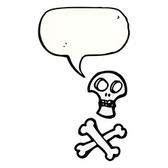 cartoon skull and crossbones