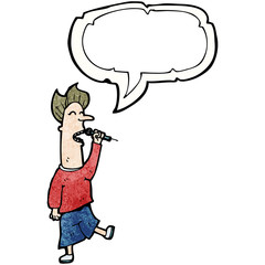 Fototapeta premium cartoon singing man