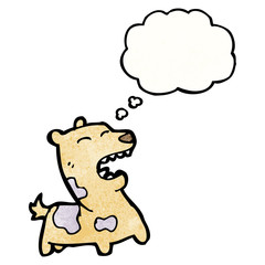 cartoon dog with thought bubble