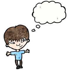 cartoon boy thinking