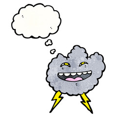 cartoon happy storm cloud