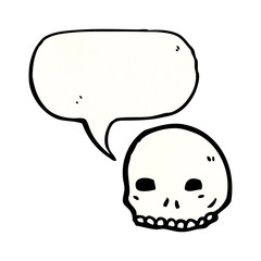 spooky skull symbol with speech bubble