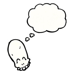 cartoon skull thinking