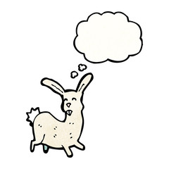 cartoon rabbit with thought bubble