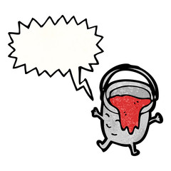 cartoon paint bucket character