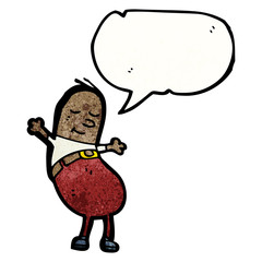 funny bean shaped cartoon man
